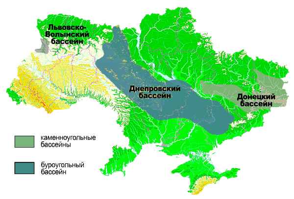 Карта месторождений ископаемого